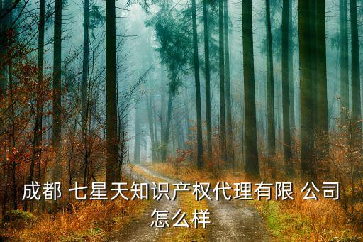 成都 七星天知識產權代理有限 公司怎么樣