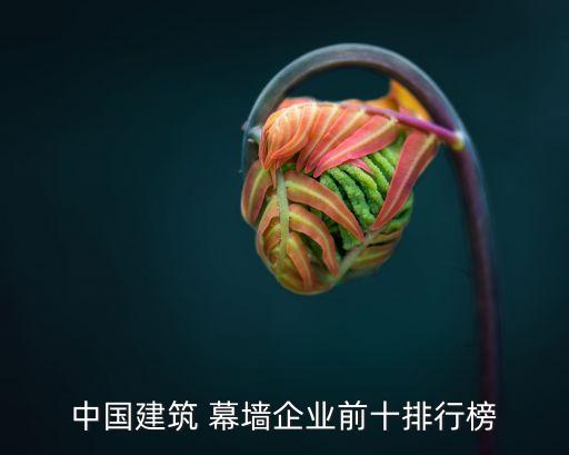 中國建筑 幕墻企業前十排行榜
