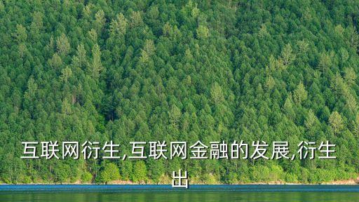 中國互聯網衍生,互聯網金融的發展,衍生出