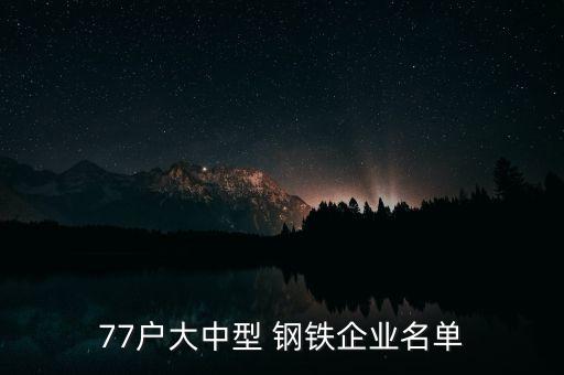 77戶大中型 鋼鐵企業名單