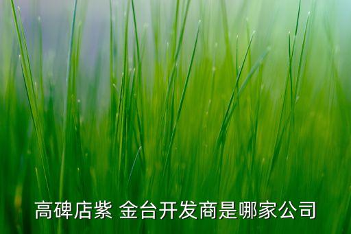 高碑店紫 金臺開發商是哪家公司