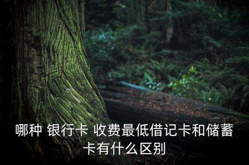 哪種 銀行卡 收費最低借記卡和儲蓄卡有什么區別