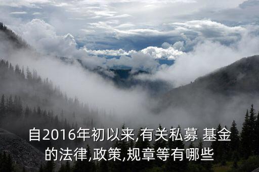自2016年初以來,有關私募 基金的法律,政策,規章等有哪些
