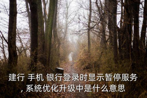 建行 手機 銀行登錄時顯示暫停服務, 系統優化升級中是什么意思