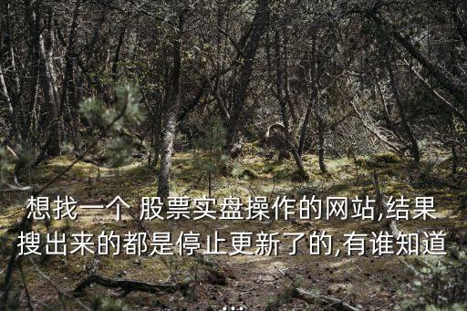 想找一個 股票實盤操作的網站,結果搜出來的都是停止更新了的,有誰知道...