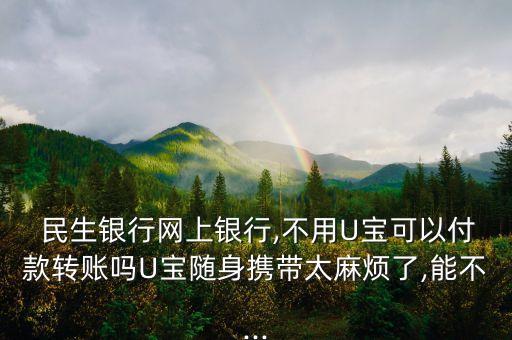  民生銀行網上銀行,不用U寶可以付款轉賬嗎U寶隨身攜帶太麻煩了,能不...
