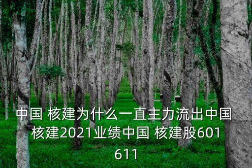 中國 核建為什么一直主力流出中國 核建2021業績中國 核建股601611