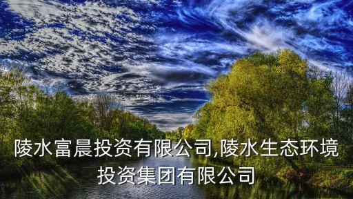 海南陵水富晨投資有限公司,陵水生態環境投資集團有限公司