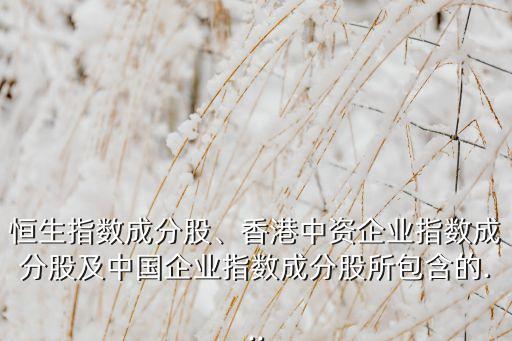 恒生指數成分股、香港中資企業指數成分股及中國企業指數成分股所包含的...