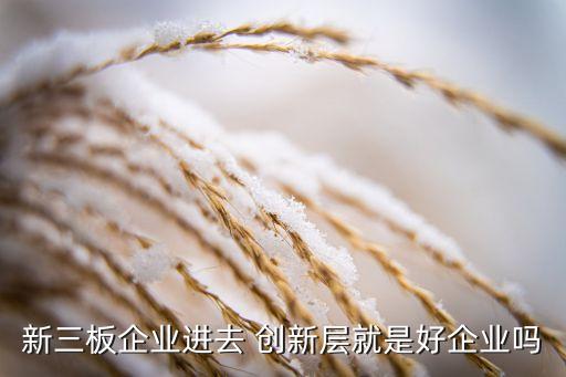 新三板企業進去 創新層就是好企業嗎