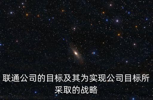 聯通公司的目標及其為實現公司目標所采取的戰略