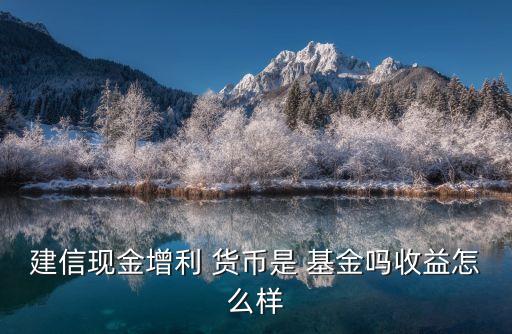 建信現金增利 貨幣是 基金嗎收益怎么樣