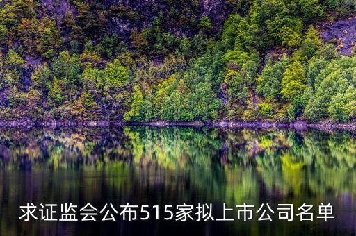求證監會公布515家擬上市公司名單
