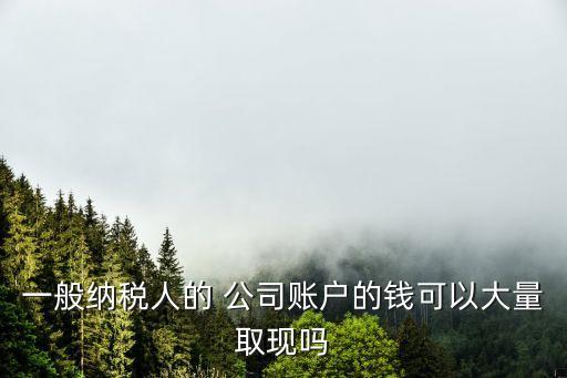 一般納稅人的 公司賬戶的錢可以大量取現嗎