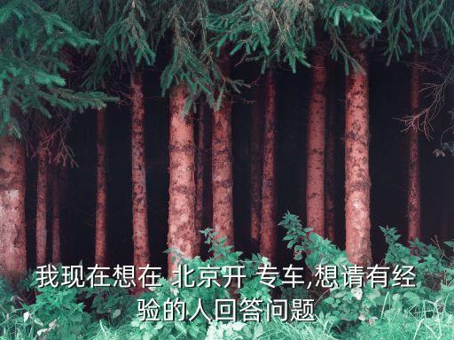 我現在想在 北京開 專車,想請有經驗的人回答問題
